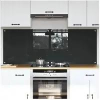 vidaXL Dos de cuisine 2 pcs gris foncé 80 x 60 cm Verre trempé
