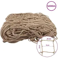 vidaXL Filet de soutien en jute pour plantes Naturel 1 x 100 m