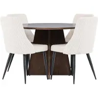 Ebuy24 Bootcut ensemble pour salle à manger table à manger moka 4 chaises velours beige.