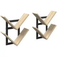 vidaXL Étagère Murale Flottante 2 pcs Chêne Sonoma 43 x 15 x 47 cm
