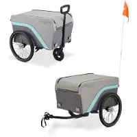 FUXTEC Remorque à vélo FUXLIFE by FX-LA120 | Remorque cargo 2 en 1 | Volume de 120 L | Charge utile de 47,8 kg | Pliable, couleur anthracite