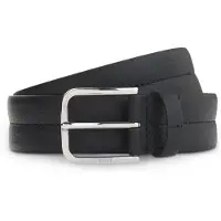 BOSS Ceinture Business en cuir avec boucle en argent poli