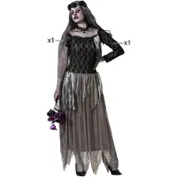 Atosa Bride Halloween Costume Woman Gris M-L Enfants