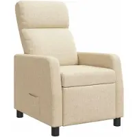 vidaXL Fauteuil relax crème, revêtement en tissu, marque