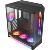 NZXT Boîtier gaming H6 RGB+ 2026, tour centrale, excellent flux d'air, couleur noire, fenêtre en verre - Format midi/mini-tour - Compatible ATX