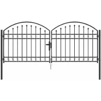 vidaXL Portail de clôture avec verrouillage Gris 300 x 125 cm Acier