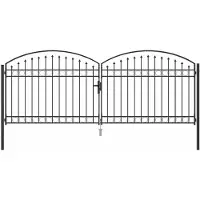 vidaXL Portail de clôture avec verrouillage Gris 400 x 150 cm Acier