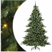 vidaXL Arbre de Noël artificiel pliable Vert 210 cm PVC et acier