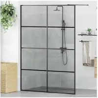 vidaXL Paroi de douche Walk-in Noir 140 x 195 cm Verre trempé