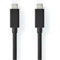 Nedis Câble USB | USB 3.2 Gen 2x2 | USB-C mâle | USB-C mâle | 100 W | 4K@60Hz | 20 Gbps | Nickelé | 2,00 m | Rond | PVC | Noir | Emballé