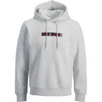 Jack & Jones Sweat-shirt 'JJMUNK' rouge carmin / noir / blanc chiné