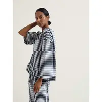 Seasalt Cornwall Pyjama 'Tree Shadow' marine / blanc
