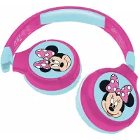 Disney Casque Minnie pour enfants, 2 en 1 Bluetooth et connexion filaire, pliable, limitation de volume