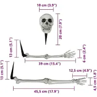 vidaXL Squelette d'Halloween Blanc 20 x 10 x 9,5 cm Plastique