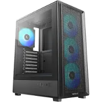 DeepCool CC550 4F, tour de taille moyenne, PC, noir, Mini-ITX, Micro ATX, ATX, ABS (acrylonitrile butadiène styrène), SPCC, verre trempé, etc