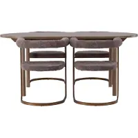 Ebuy24 Andy ensemble pour salle à manger table à manger naturel 4 chaises bouclé brun.