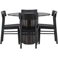 Ebuy24 Olivia ensemble pour salle à manger table à manger moka 4 chaises noir.