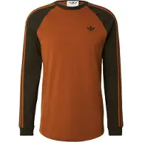 Adidas Originals T-Shirt '3-Stripes Long Sleeve' brun foncé / mandarine