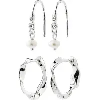 Pilgrim Boucles d'oreilles 'Morin' argent / blanc perle