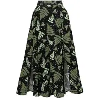 Hell Bunny Jupe mi-longue Rockabilly de - GAIA SKIRT - XS - XL - pour Femme - noir/vert - Taille S