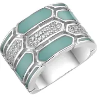 Giorgio Martello Milano Bague émeraude / argent / transparent
