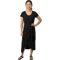Superdry Femme Robe Portefeuille Midi Flammée Black Taille: 34