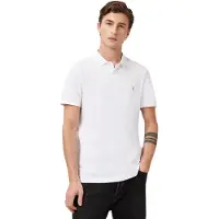 All Saints pour homme. M075PB Polo Reform blanc (L), Casuel, Coton, Manche courte