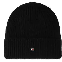 Tommy Hilfiger Flag Cashmere Beanie Noir