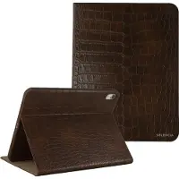 Selencia Coque Croco pour Apple iPad 11 (2025) 11 pouces A16 / iPad 10 (2022) 10.9 pouces - Choco Brown