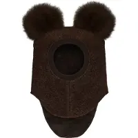 Huttelihut Cagoule - Dark Brown Mélange - - 1-2 ans (80-92) - Cagoule - Double