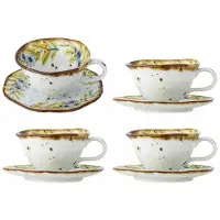 Bloomingville Ensemble de 4 tasses et soucoupes Savina