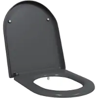 vidaXL Siège de toilettes anthracite 49 x 36 x 4 cm en résine thermodurcissable