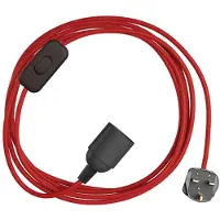 Creative Cables Snakebis E14 Lamp Holder With Cord Rouge 1.8 m / UK Plug 220V