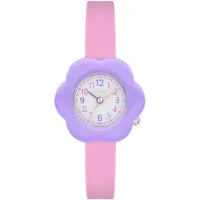 s.Oliver Montre pour enfants - Ronde - Lilas - 30 mm - Montre en métal avec mouvement à quartz, bracelet en silicone