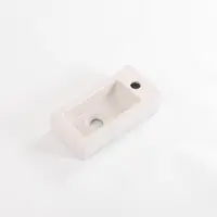 Qeramiq Dely Lavabo pour WC - 38x18.5x9cm - ceramique - trou de robinet a droite - lin 8020R-linnen