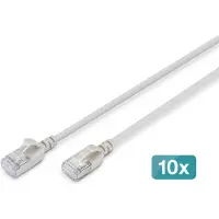 Digitus Patchkabel CAT 6A F/FTP Slim 1,00m grau 10 Stück