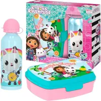 Super Merchant Gabby's Dollhouse Bouteille + lunchbox, Lunch box, Multicolore, Turquoise, Pink