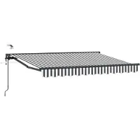vidaXL Store électrique rétractable, anthracite et blanc, 3,5 x 2,5 m