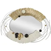 Mauro Ferretti FURNLUX miroir mural Klee Or 114cm / Couleur principale : Or / Dimensions : 114 x 81 x 7 cm