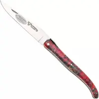 Laguiole En Aubrac Cosmos, Secret Garden Hibiscus L0512UIHHBLSU, Sandvik 12C27, Fire Elder Burl, couteau de poche, 12 cm