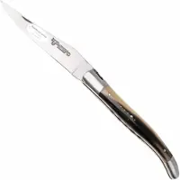 Laguiole En Aubrac Fly N12, L0712IIJ12PCF, Sandvik 12C27, Solid Horn, couteau de poche, 12 cm