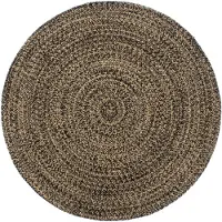 vidaXL Tapis fait à la main Jute Noir et marron 240 cm