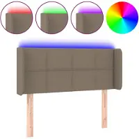 vidaXL Tête de lit LED Taupe 103x16x78/88 cm Tissu