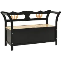 vidaXL Banc Noir 107x45x75,5 cm Bois de sapin solide
