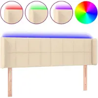 vidaXL Tête de lit LED Crème 147x16x78/88 cm Tissu
