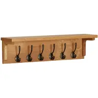 vidaXL Porte-manteau 60x16x16 cm Bois de chêne massif