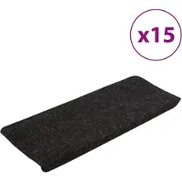 vidaXL Tapis d'escalier auto-adhésifs 15 pcs 65x24,5x3,5 cm Anthracite