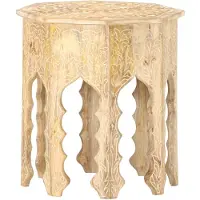 vidaXL Table d'appoint Ø48 cm Bois de manguier massif