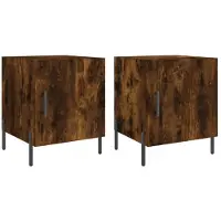 vidaXL Tables de chevet 2 pcs chêne fumé 40x40x50 cm bois d'ingénierie