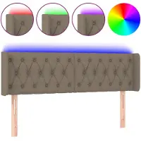 vidaXL Tête de lit LED Taupe 147x16x78/88 cm Tissu